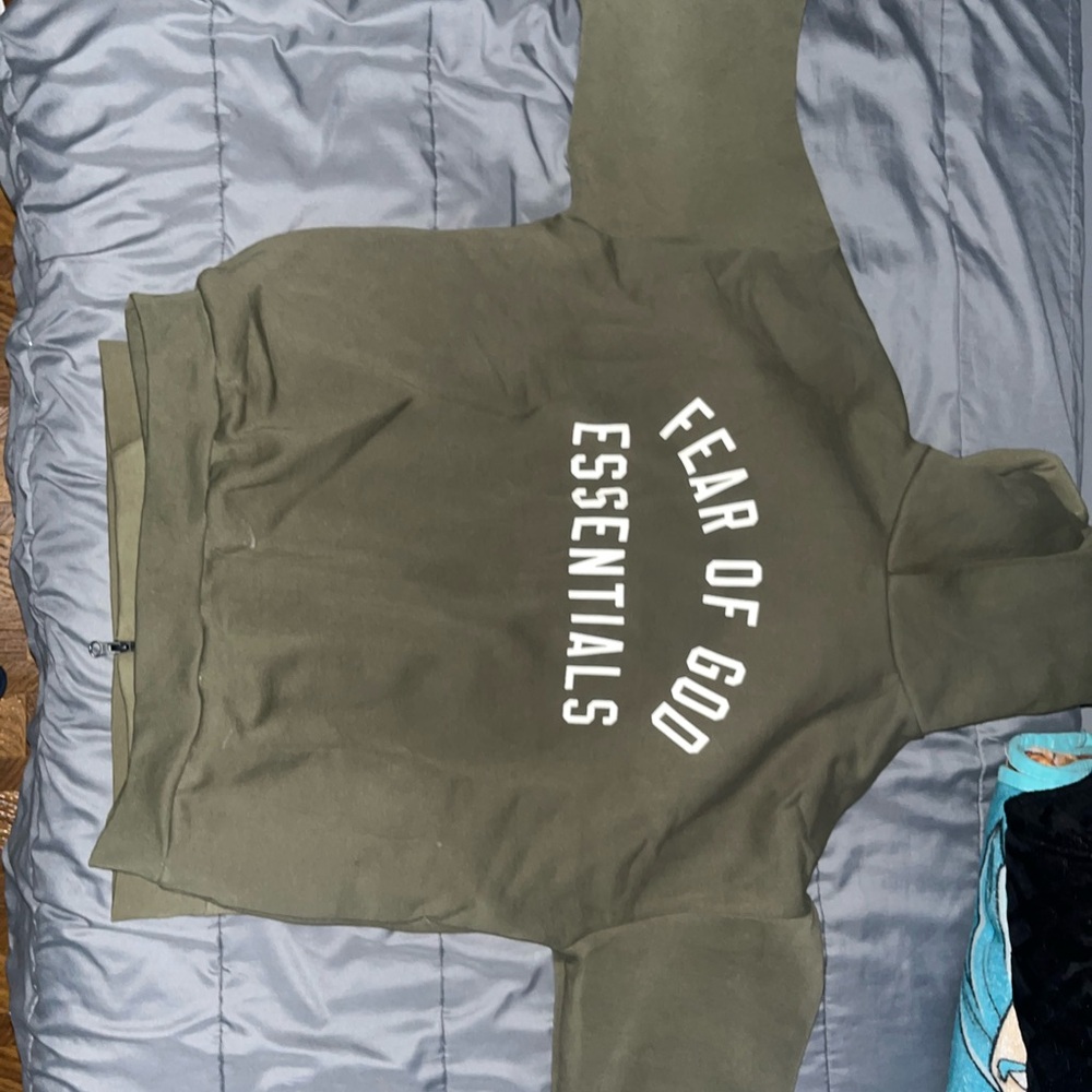 Fear of God Essentials Olive Hoodie